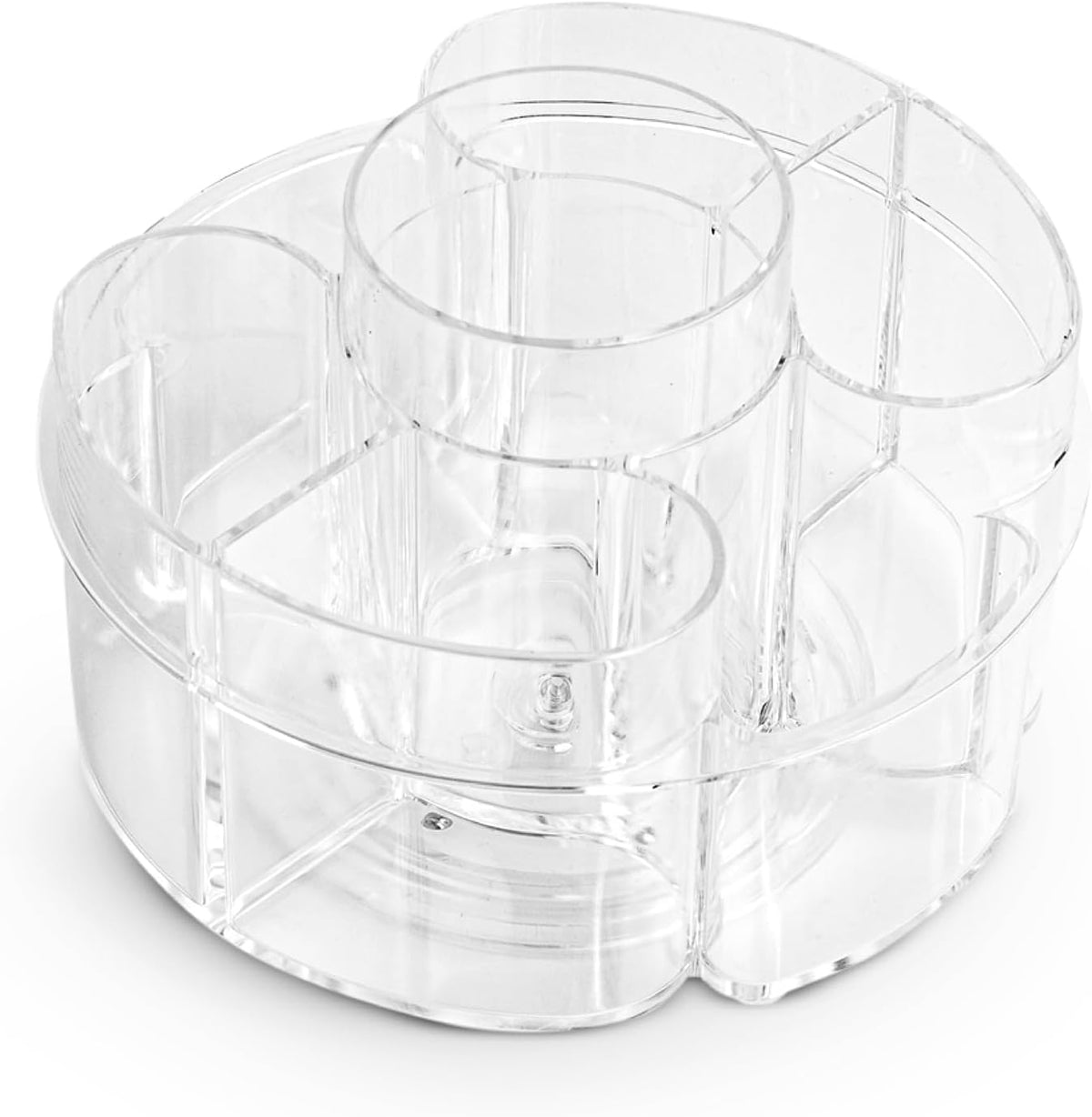 Masirs 360 Rotating Makeup Organizer Countertop - Adjustable Shelf Height - The Perfect Round Spinning Cosmetic Organizer for Bedroom Dresser or Vanity Countertop Storage (Clear)