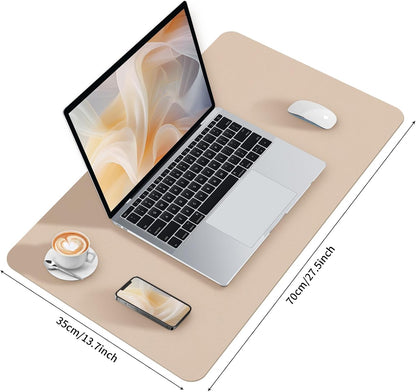 Bloss Leather Desk Pad and Keyboard Wrist Rest, Large Mouse Pad + Keyboard Pad+Mouse Wrist Support, Non-Slip Desk Mat Protector for Office, Home(31.5×15.7 Inches,Beige) - Colors A