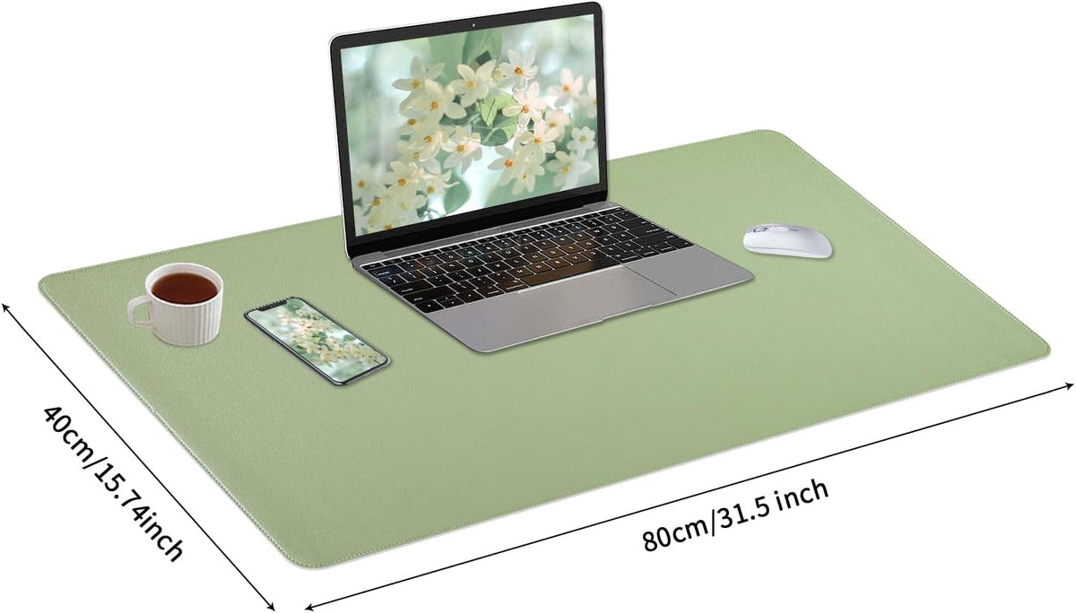 Bloss Leather Desk Pad and Keyboard Wrist Rest, Large Mouse Pad + Keyboard Pad+Mouse Wrist Support, Non-Slip Desk Mat Protector for Office, Home(31.5×15.7 Inches,Beige) - Colors B