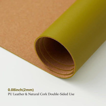 Large Cork Desk Mat - 47.2"x 17" Desk Pad for Office and Home - Ideal for Large Mouse Pad and Desk Mats on Top of Desks(Dark Green)