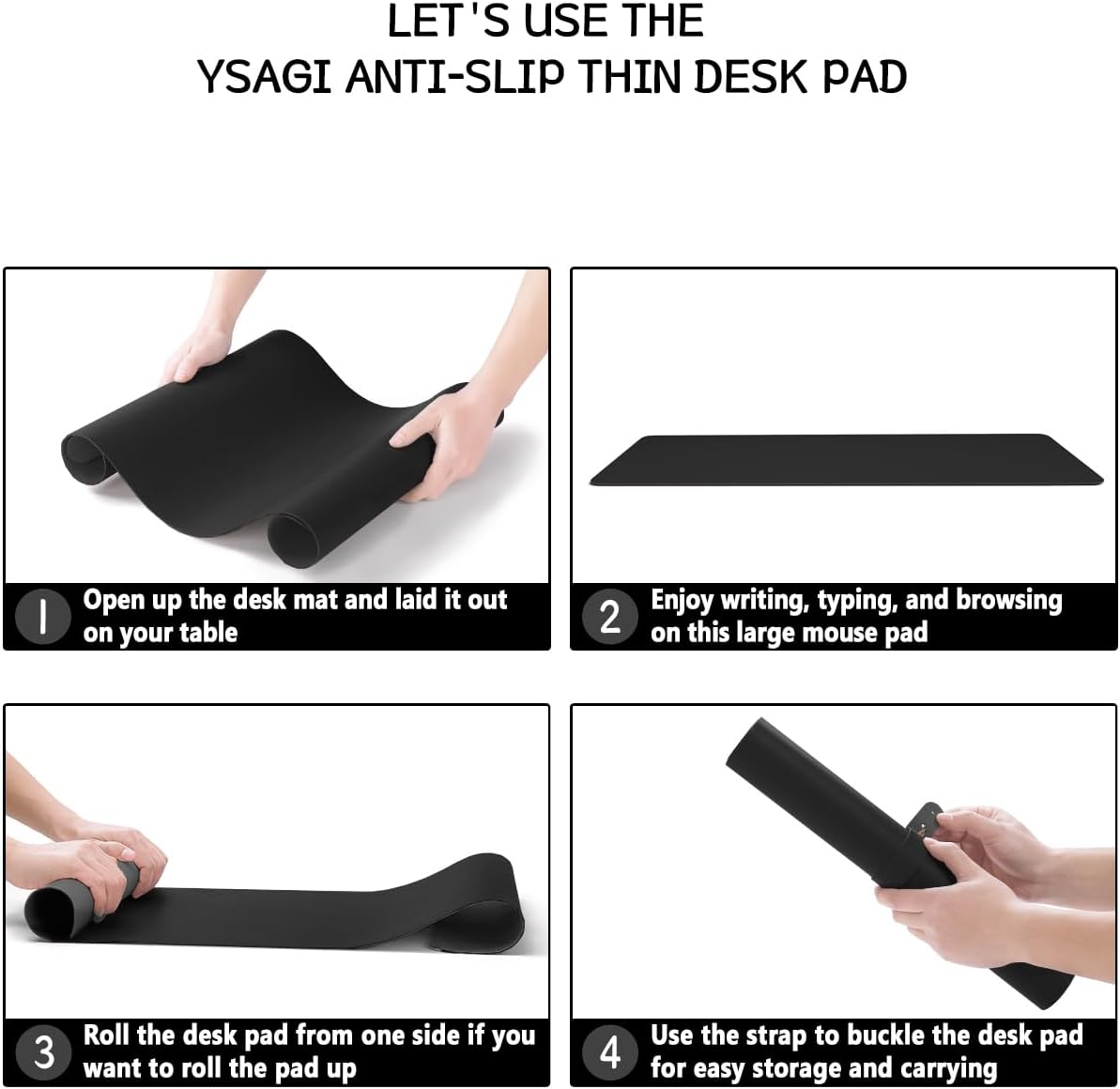 YSAGi Non-Slip Leather Desk Pad, Waterproof Laptop Computer Desk Keyboard Mat, Table Protector Blotter Mat, Large Mouse Pad for Office/Work/Home/Decor(Dark Brown, 31.5" x 15.7")