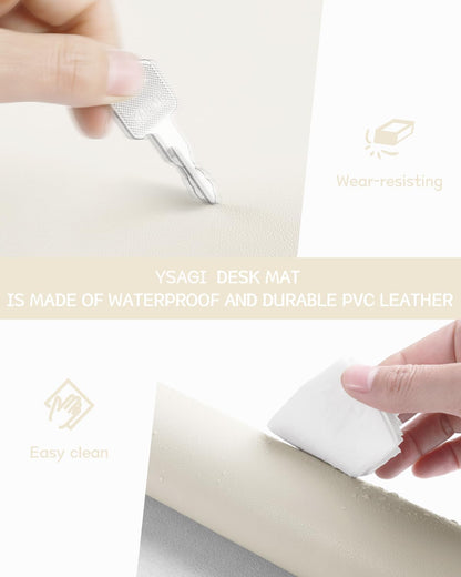 YSAGi Non-Slip Leather Desk Pad, Waterproof Laptop Computer Desk Keyboard Mat, Table Protector Blotter Mat, Large Mouse Pad for Office/Work/Home/Decor(Dark Brown, 31.5" x 15.7")