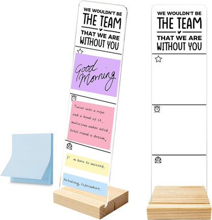 Monitor Memo Board with Removable Wooden Base Acrylic Portable Sticky Note Holder, It is Okay to Acrylic Message Board Sign, Office Desk Desk Set Sticky Notes 100 Sheets