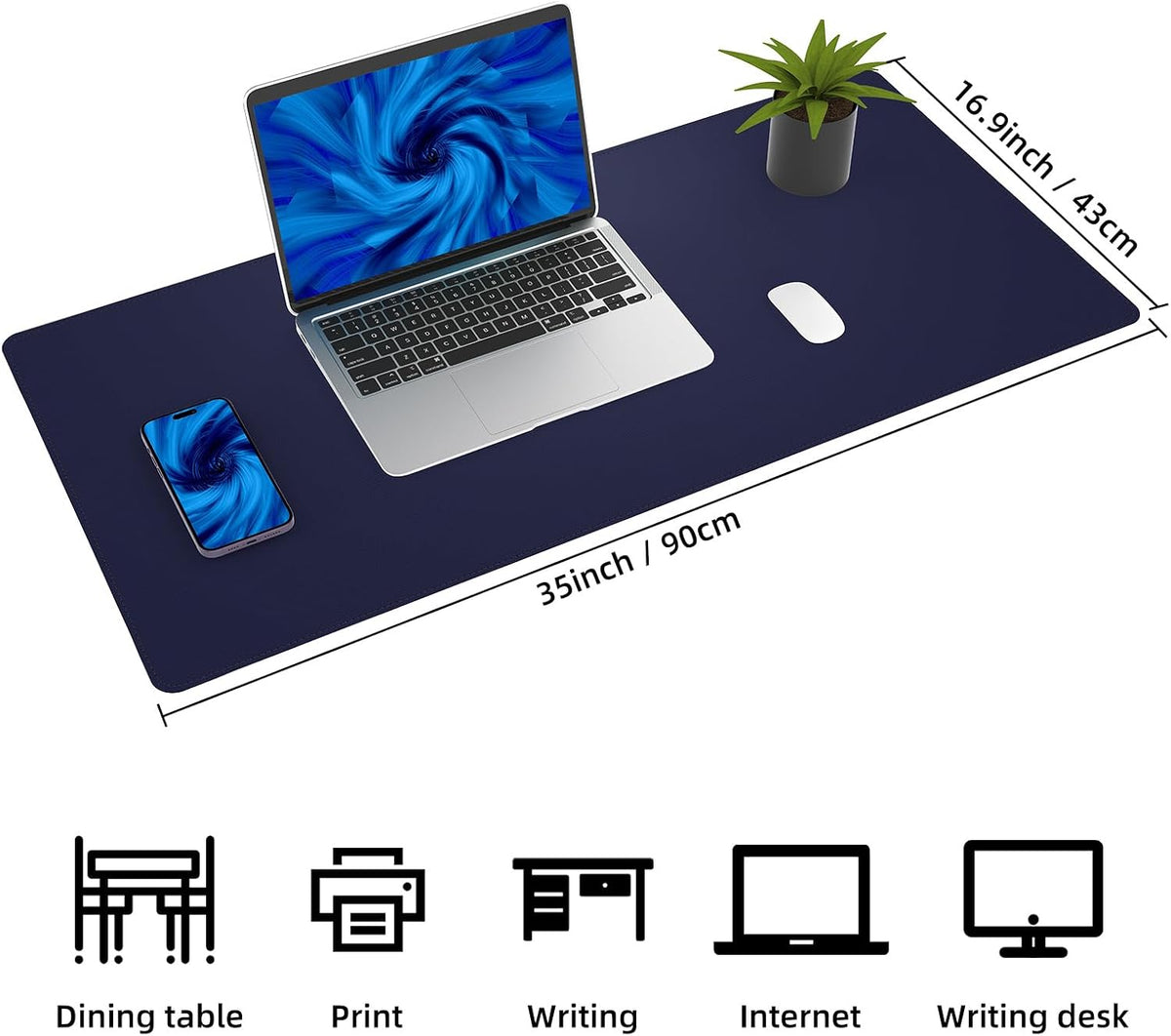 Large Desk Mat, 47" x 17", Black