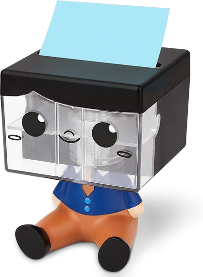 Pop-up Notes Dispenser for Desk, Idea Boy Sticky Note Holder for Office School, Cute Office Supplies, 3x3 in, Magnetic Design, White, 1 Pack