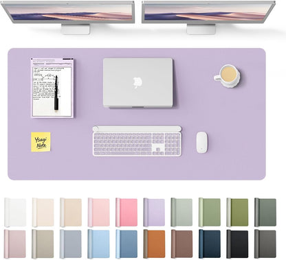 YSAGi Leather Desk Pad Protector, Large Mouse Pad, Non-Slip PU Leather Desk Blotter, Waterproof Writing Pad for Office and Home (31.5" x 15.8", Eggshell) - Colors B