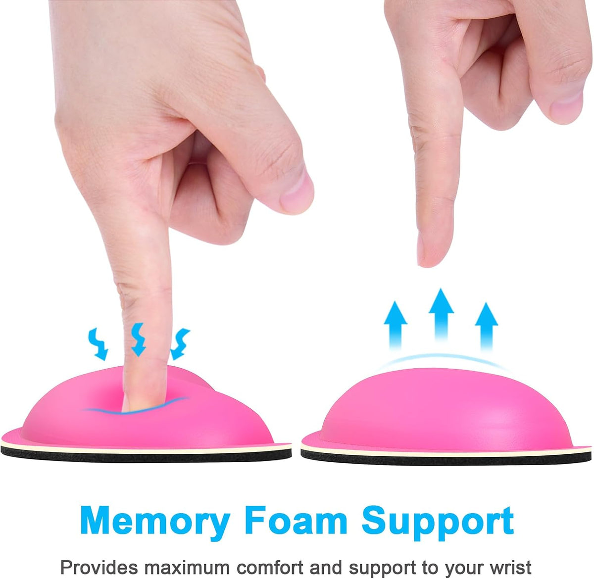 Mouse Wrist Rest, Ergonomic Memory Foam Mouse Wrist for Computer Desk Mats Support, PU Leather Hand Rest Pad Cushion for Gaming, Laptop, Men, Women, Pain Relief & Easy Typing, Black