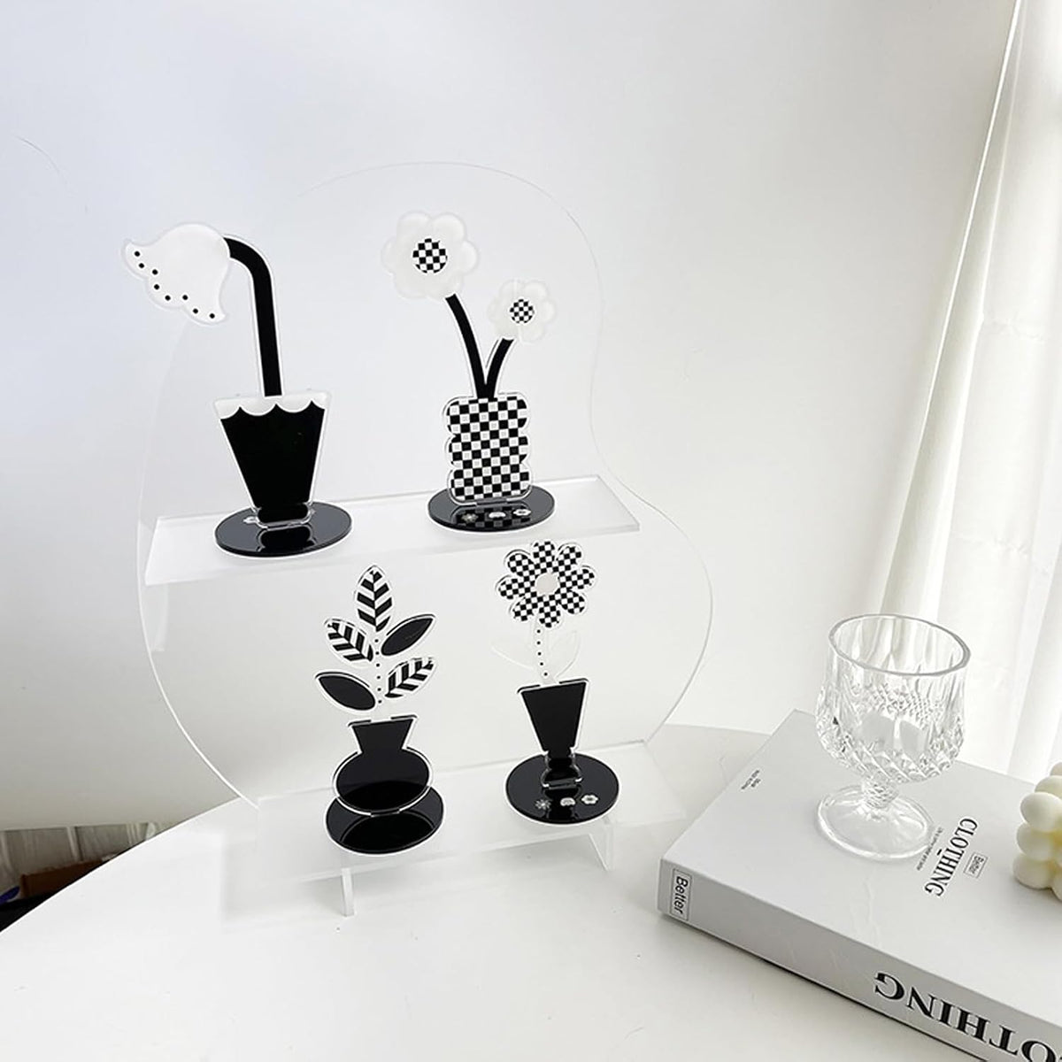 6 pcs Cute Flower Table Card Memo Holder Stand, Table Photo Display Clip Stand for Monmory Photo Picture Memo Cards Paper Note Postcards Wedding Number Card Display