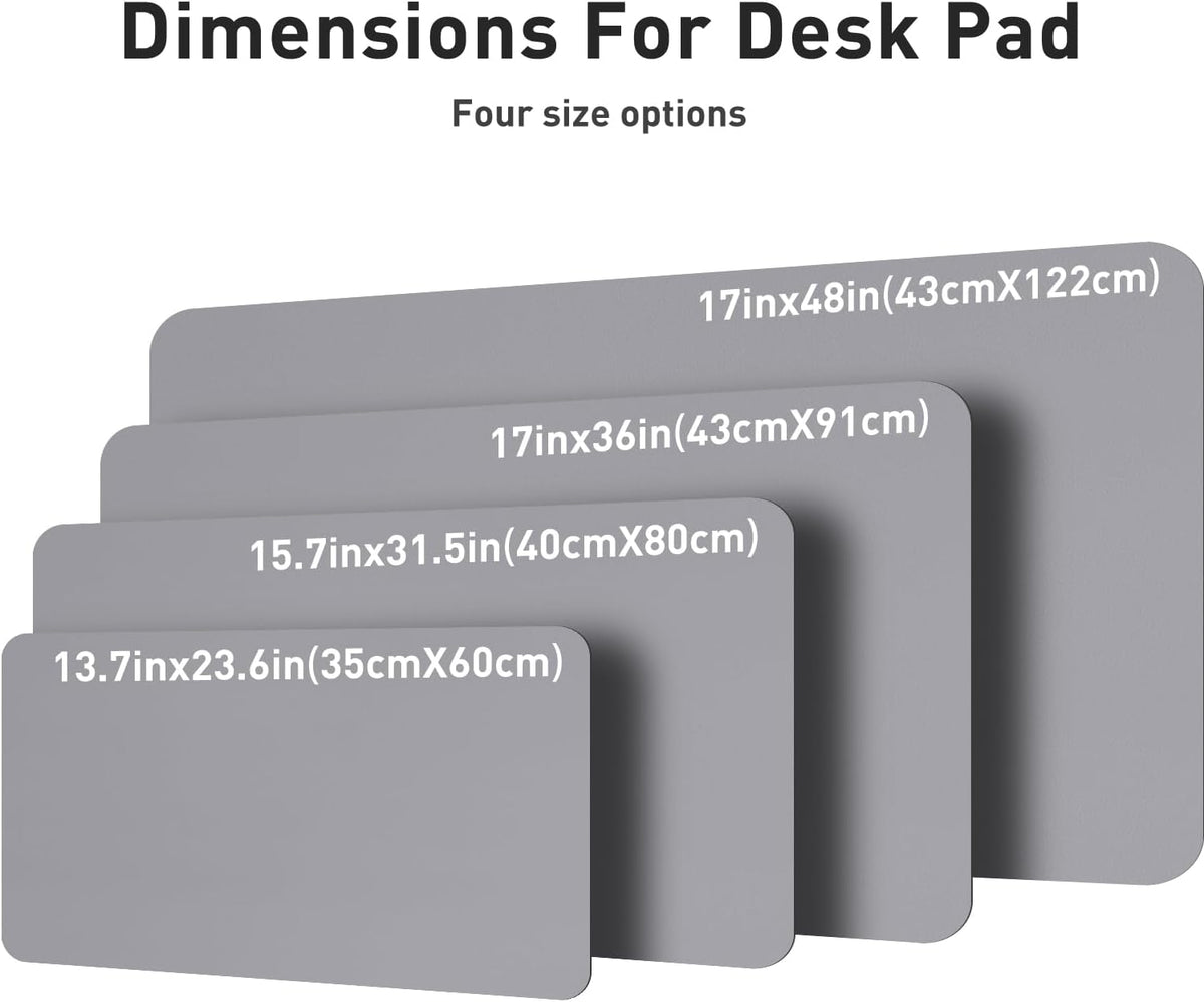 Aothia Leather Office Desk Pad Protector, Non-Slip PU Leather Desk Blotter, Waterproof Laptop Writing Mouse Pad for Office and Home, Black, 31.5" x 15.7" - Colors A