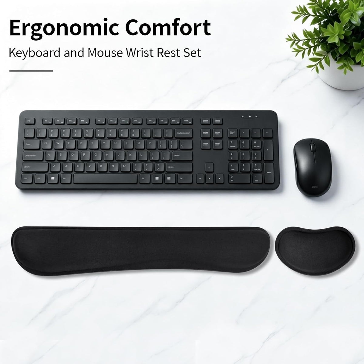 Bloss Leather Desk Pad and Keyboard Wrist Rest, Large Mouse Pad + Keyboard Pad+Mouse Wrist Support, Non-Slip Desk Mat Protector for Office, Home(31.5×15.7 Inches,Beige) - Colors B