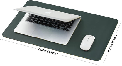 HOMIEAZICOZI Leather Desk Mat - Non-Slip PU Desk Pad for Office and Home - Desk Organization and Accessories - Ideal for Large Mouse Pad and Desk Mats on Top of Desks (Black,36''x 17'') (DPD-B-L)