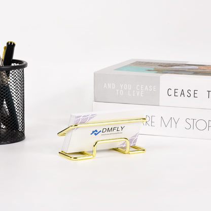Metal Business Card Holder for Desk, Cute Card Display Stand, Compatible with Various Countertops, Gold