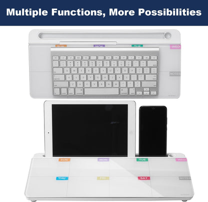 TSJ OFFICE Desktop Whiteboard Dry-Erase-Board - Computer Keyboard Stand White Board Surface Pad with Drawer, Desk Organizers with Accessories for Office, Home, School Supplies - Black