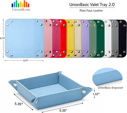 UnionBasic Small Valet Tray, Jewelry Tray for Rings Watches Earrings, Entryway Catchall Caddy for Coins Keys Change, Nightstand Bedside Valet Holder, Trays for Electronic Gadgets, Beige - Colors B
