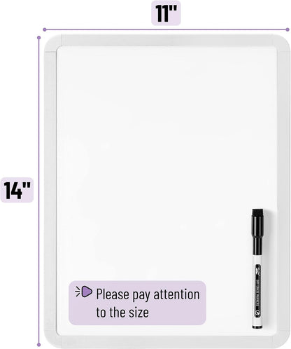 Dry Erase Board, 14” x 11”, White Frame