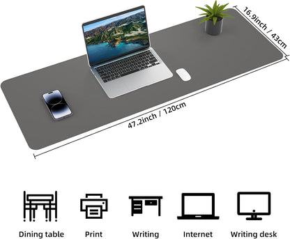 Large Desk Mat, 47" x 17", Black