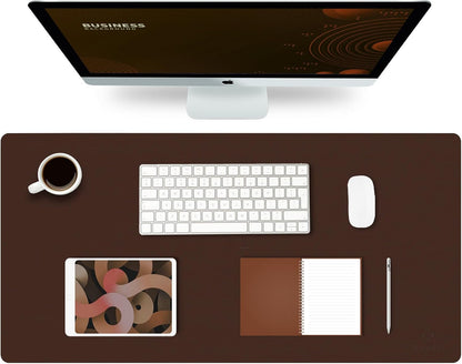 K KNODEL Large Office Leather Desk Mat, Mouse and Keyboard Pad, Computer and Laptop Mat, Desktop Protector and Cover, Writing Pad and Blotter (31.5"x15.7", Black)
