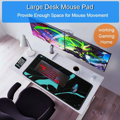 Large Gaming Mouse Pad, 31.5x15.7 inch Large Extended Computer Keyboard Mouse Mat, Water Resist Non-Slip Mousepad Rubber Base Long XXL Desk Mouse Pad for Work & Gaming, Office & Home, Black