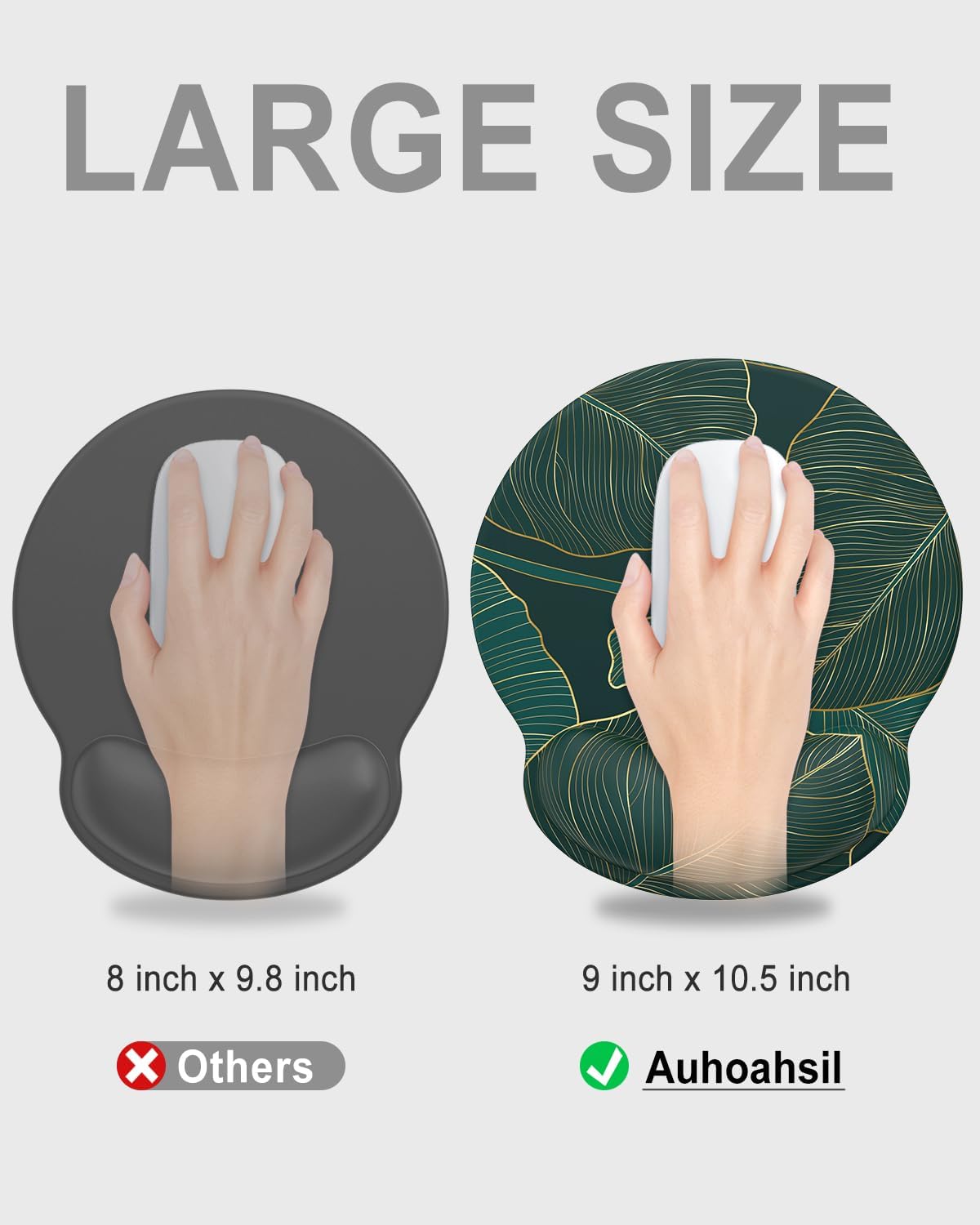 Ergonomic Mouse Pad with Wrist Rest, Comfortable Silicone Non-Slip Computer Pain Relief Gel Mouse Mat with Wrist Support for Gaming, Work, Office, Women & Men, Cute Pattern, Beige