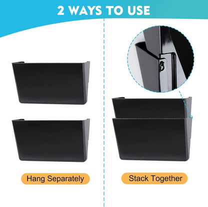 EASEPRES 3 Single Pocket Mesh Hanging File Organizer, Vertical Wall Mounted Magazine File Holder, Mount Basket Mail Paper Document Folder Organizing for Office, Home and School, Black