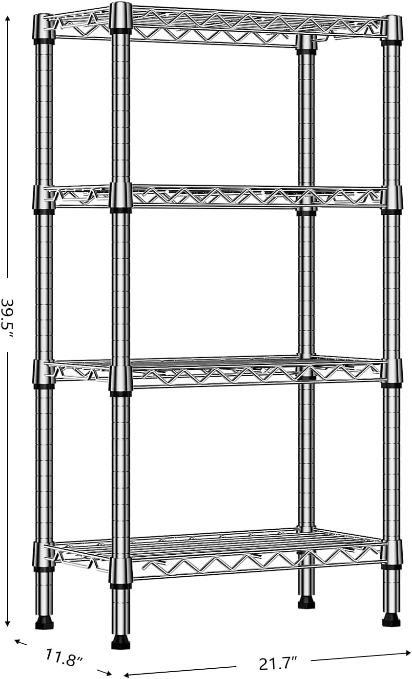 M MZG 450 lbs Steel Storage Shelving 3-Tier Utility Shelving Unit Steel Organizer Wire Rack for Home,Kitchen,Office (11.8" D x 17.7" W x 26.3" H) - Colors B