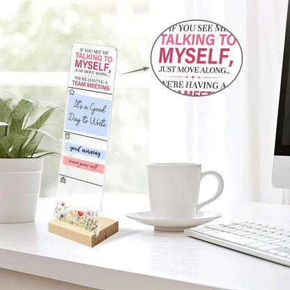 Note to Self Motivational Decor Sticky Note Holder, Mental Health Monitor Memo Board Decorations for School Counseling Office Therapy Desktop Art Decoration School Counselor, Therapist Office Gifts