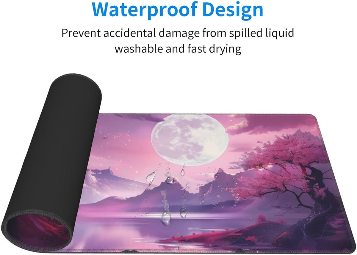 Japanese Mouse Pad, Large Japanese Desk Mat, XL Anime Gaming Keyboard Mat, Non-Slip Rubber Base, Big Extended Desk Protector for Home Office, 31.5”x11.8”