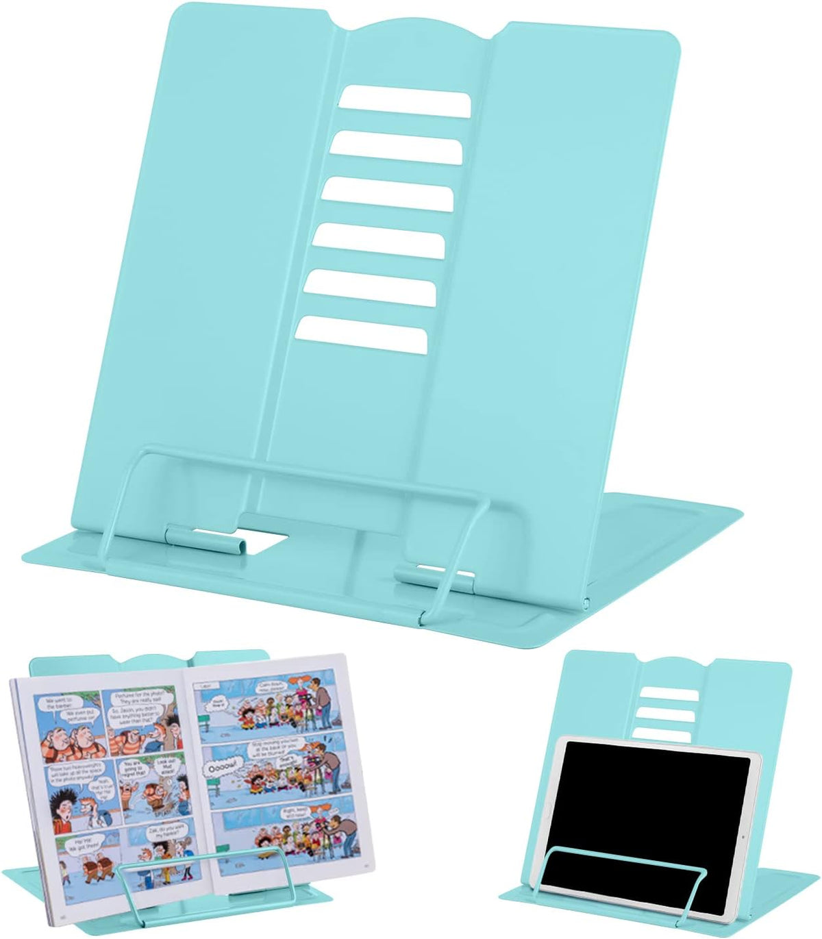 MSDADA Desk Book Stand Metal Reading Rest Book Holder Adjustable