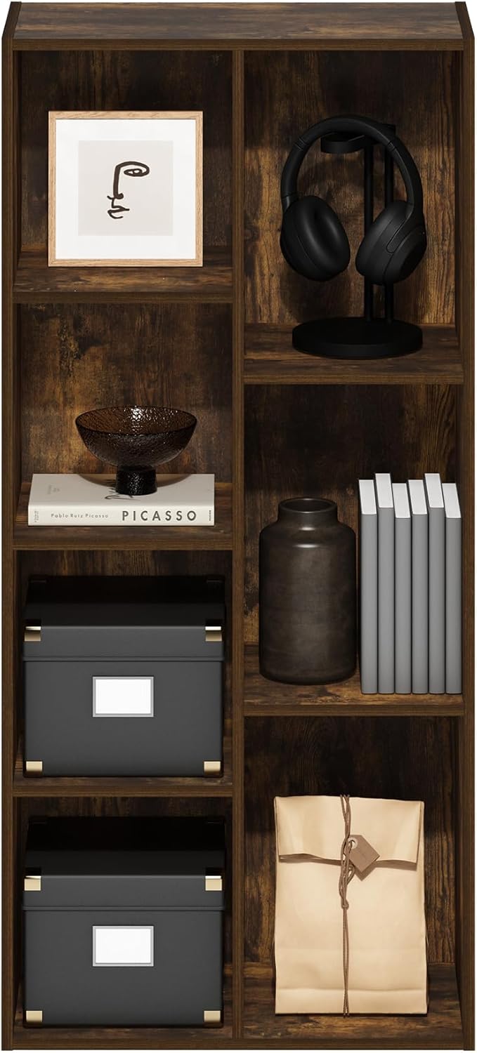 Furinno PASIR Book Shelf, 2-Tier Modern Bookshelf, Open Shelves Bookcase 9 x 12 x 21, Easy Assembly, for Living Room, Bedroom, Home Office, White
