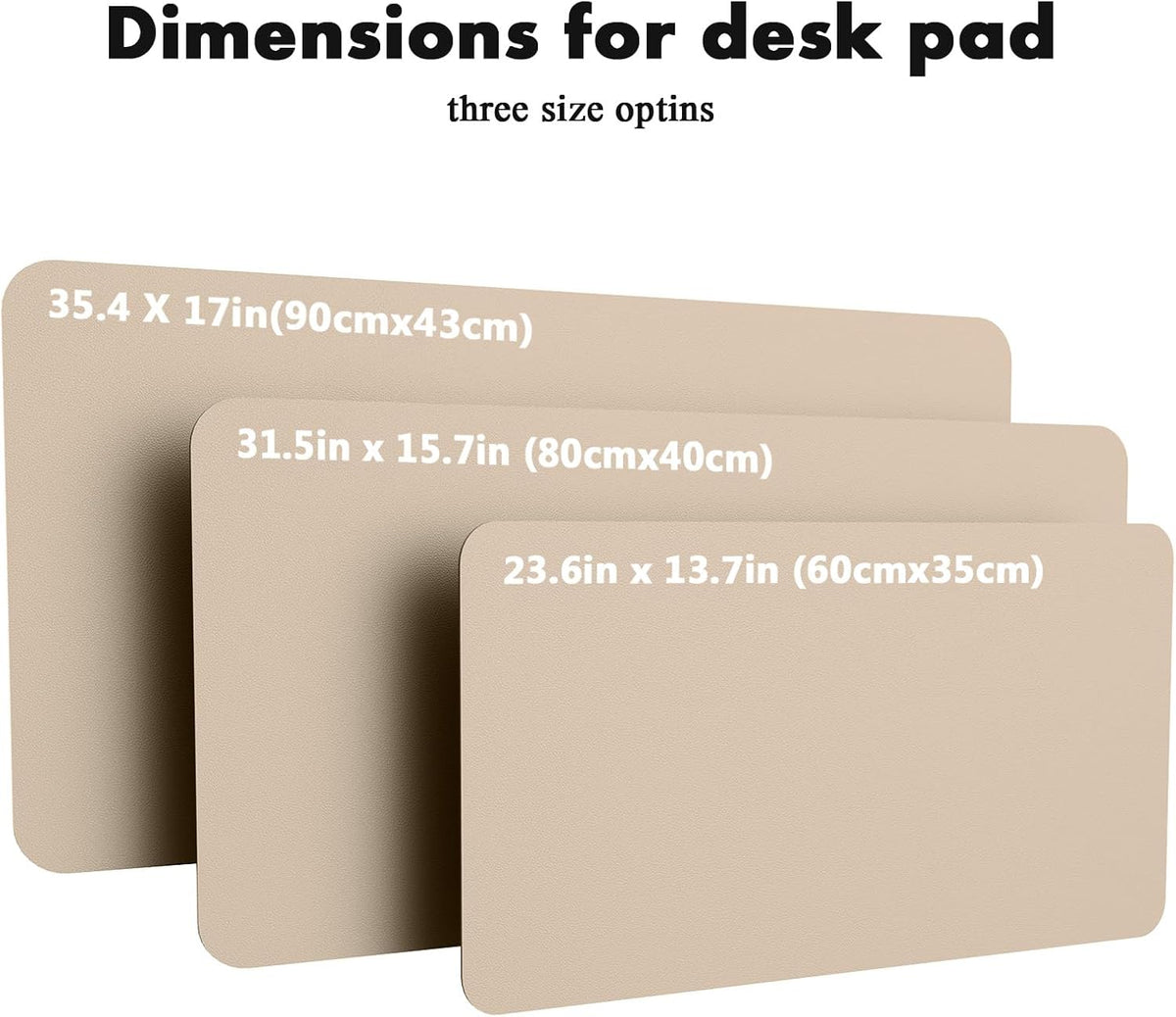 Double-Sided Desk Pad, 31.5"x15.7"Leather Desk Mat, Eco Cork Desk Pad Protector,Large Mouse Pad,Waterproof Desk Blotter for Office/Home(Coffee)