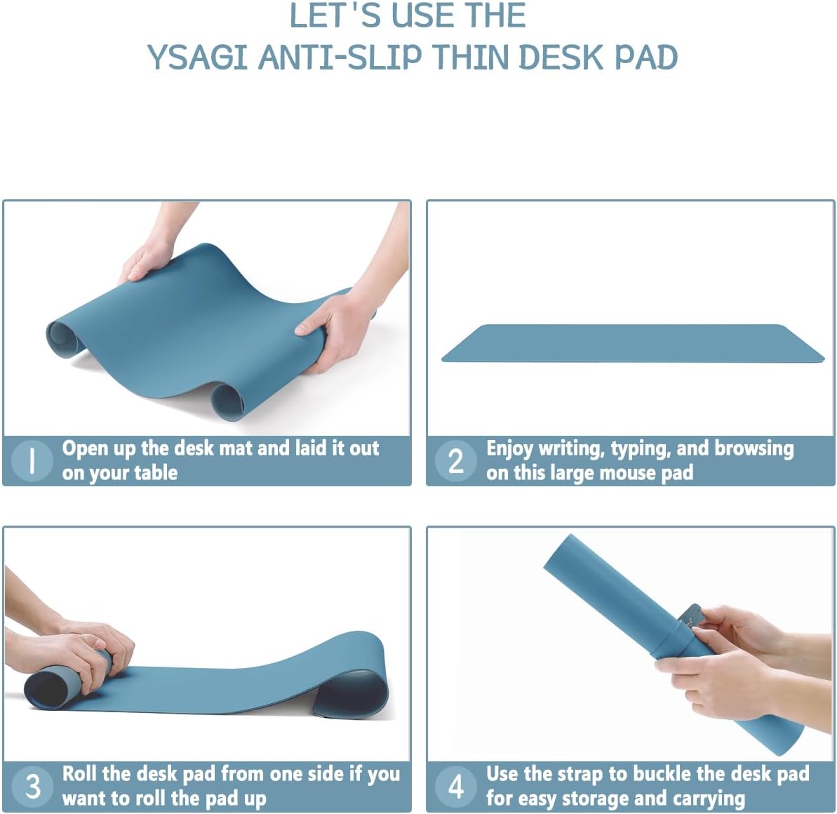 YSAGi Non-Slip Leather Desk Pad, Waterproof Laptop Computer Desk Keyboard Mat, Table Protector Blotter Mat, Large Mouse Pad for Office/Work/Home/Decor(Dark Brown, 31.5" x 15.7")