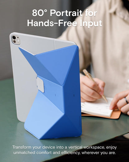 MOFT Dynamic Folio Tablet Stand for Desk Compatible with iPad mini A17 Pro 2024 & iPad mini 6th A15 2021, Slim Magnetic Tablet Holder Case with 20+ Viewing Angles, Beach White x Terracotta
