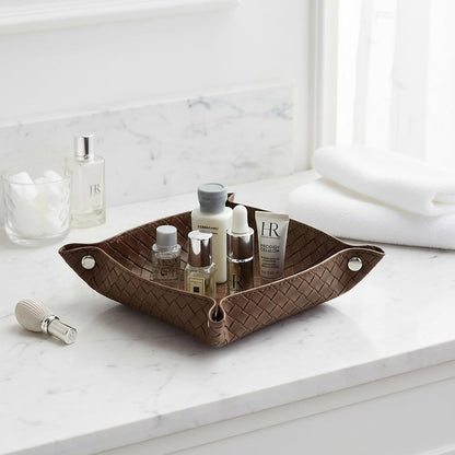 UnionBasic Small Valet Tray, Jewelry Tray for Rings Watches Earrings, Entryway Catchall Caddy for Coins Keys Change, Nightstand Bedside Valet Holder, Trays for Electronic Gadgets, Beige - Colors B