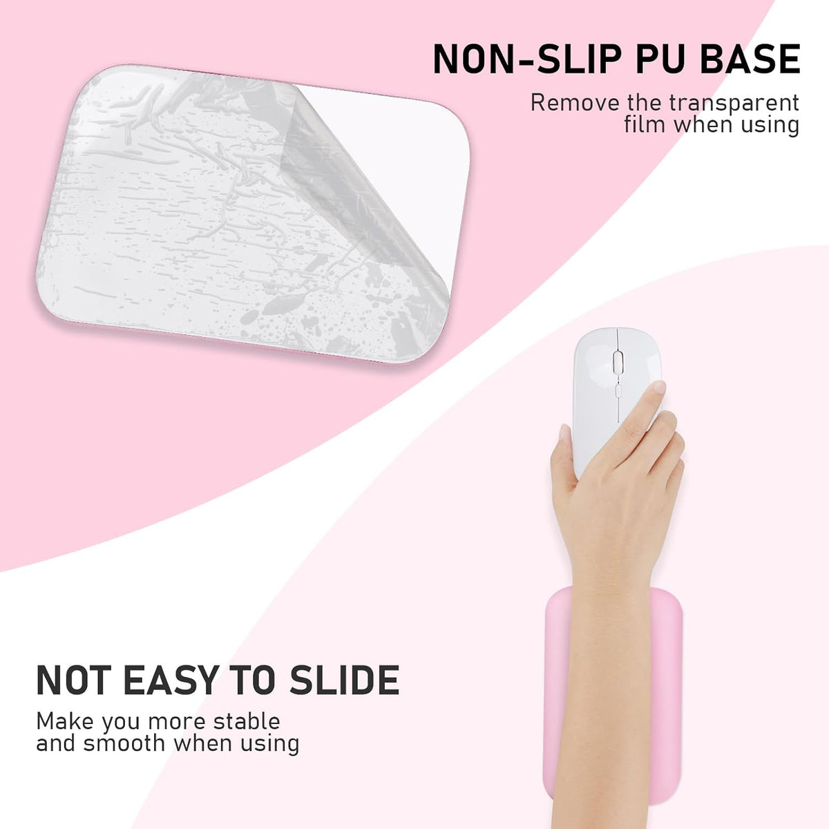 Leolee Elbow Rest Pads for Desk, Black Ergonomic Wrist Rest Arm Rest Pads | Memory Foam & Non-Slip Base, Armrest Cushion Support Pad Relieve Elbow and Wrist Pain for Computer, Office, 2 Packs