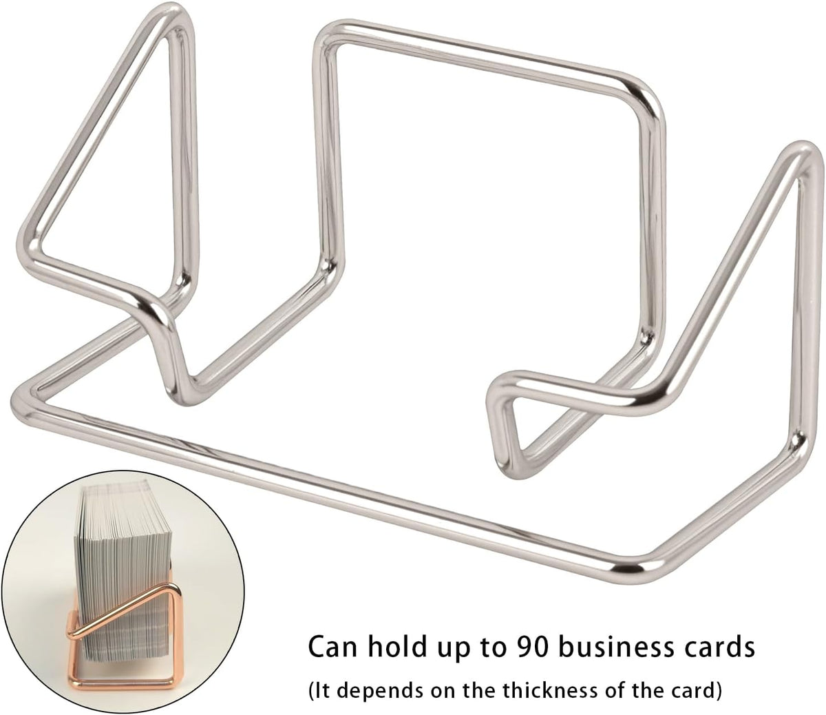 Metal Business Card Holder for Desk, Cute Card Display Stand, Compatible with Various Countertops, Gold