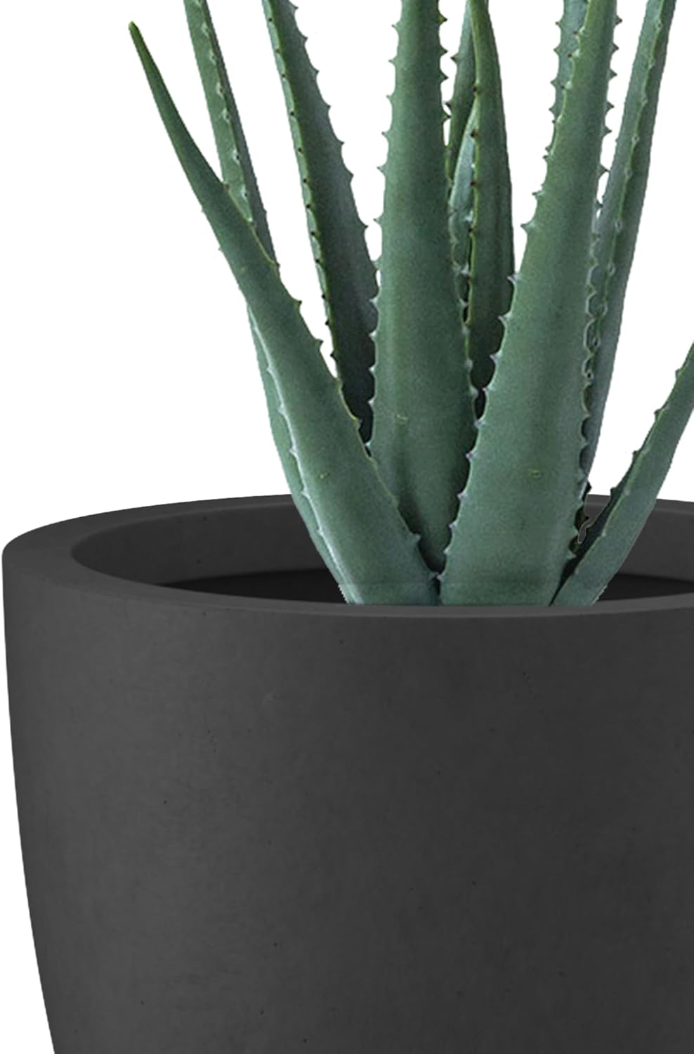 Kante 8.9" H x 10" W Small Concrete Planter, Compact Desktop Plant Pot with Drainage Hole & Rubber Plug – Lightweight Breathable Cement Container for Succulents, Cactus, Herbs, Indoor Outdoor, Gift
