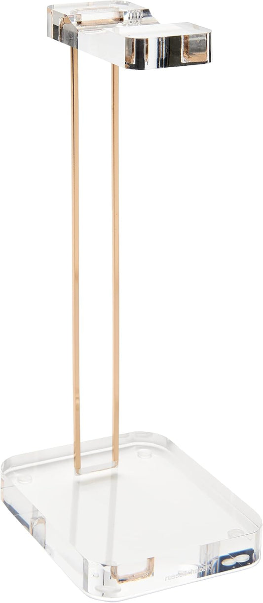Acrylic Headphone Stand with Gold Hardware, Clear