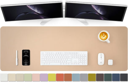 HOMIEAZICOZI Leather Desk Mat - Non-Slip PU Desk Pad for Office and Home - Desk Organization and Accessories - Ideal for Large Mouse Pad and Desk Mats on Top of Desks (Black,36''x 17'') (DPD-B-L)