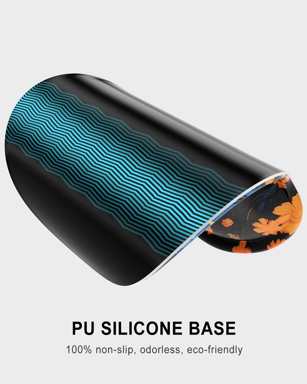 Ergonomic Mouse Pad with Wrist Rest, Comfortable Silicone Non-Slip Computer Pain Relief Gel Mouse Mat with Wrist Support for Gaming, Work, Office, Women & Men, Cute Pattern, Beige