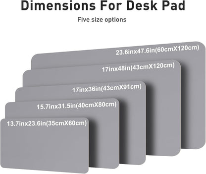 Aothia Leather Office Desk Pad Protector, Non-Slip PU Leather Desk Blotter, Waterproof Laptop Writing Mouse Pad for Office and Home, Black, 31.5" x 15.7" - Colors A