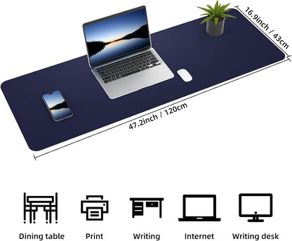Large Desk Mat, 47" x 17", Black