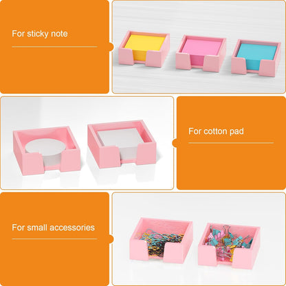 BEEGO Sticky Note Organizer - 4x6 in Crystal Clear Acrylic Notepad Holder & Dispenser for Dorm Room Office Desk Organization