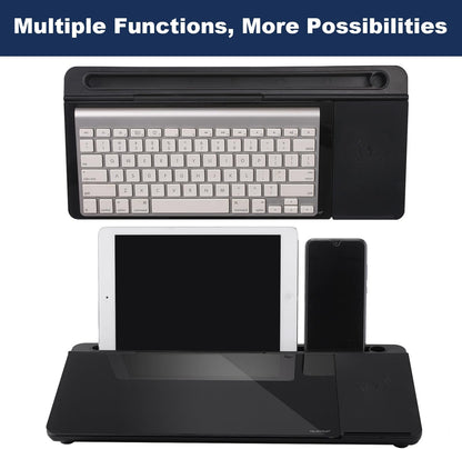 TSJ OFFICE Desktop Whiteboard Dry-Erase-Board - Computer Keyboard Stand White Board Surface Pad with Drawer, Desk Organizers with Accessories for Office, Home, School Supplies - Black