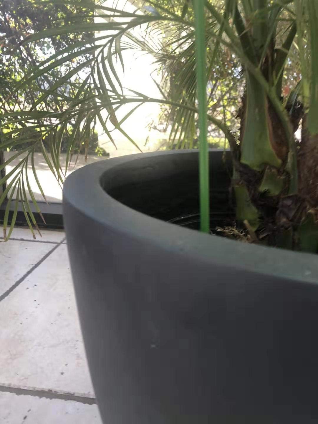 Kante 8.9" H x 10" W Small Concrete Planter, Compact Desktop Plant Pot with Drainage Hole & Rubber Plug – Lightweight Breathable Cement Container for Succulents, Cactus, Herbs, Indoor Outdoor, Gift