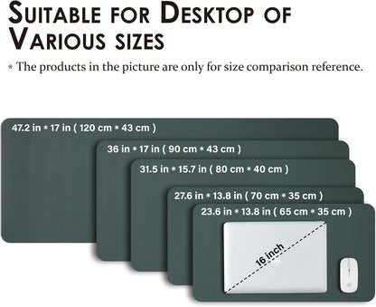 HOMIEAZICOZI Leather Desk Mat - Non-Slip PU Desk Pad for Office and Home - Desk Organization and Accessories - Ideal for Large Mouse Pad and Desk Mats on Top of Desks (Black,36''x 17'') (DPD-B-L)