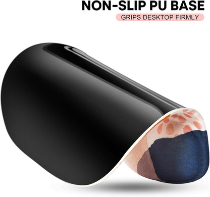 JIKIOU Mouse Pad, 2 Pack Ergonomic Mouse Pads with Comfortable Gel Wrist Rest Support and Smooth Cloth, Non-Slip PU Base for Easy Typing Pain Relief Durable and Easy to Clean Small Black