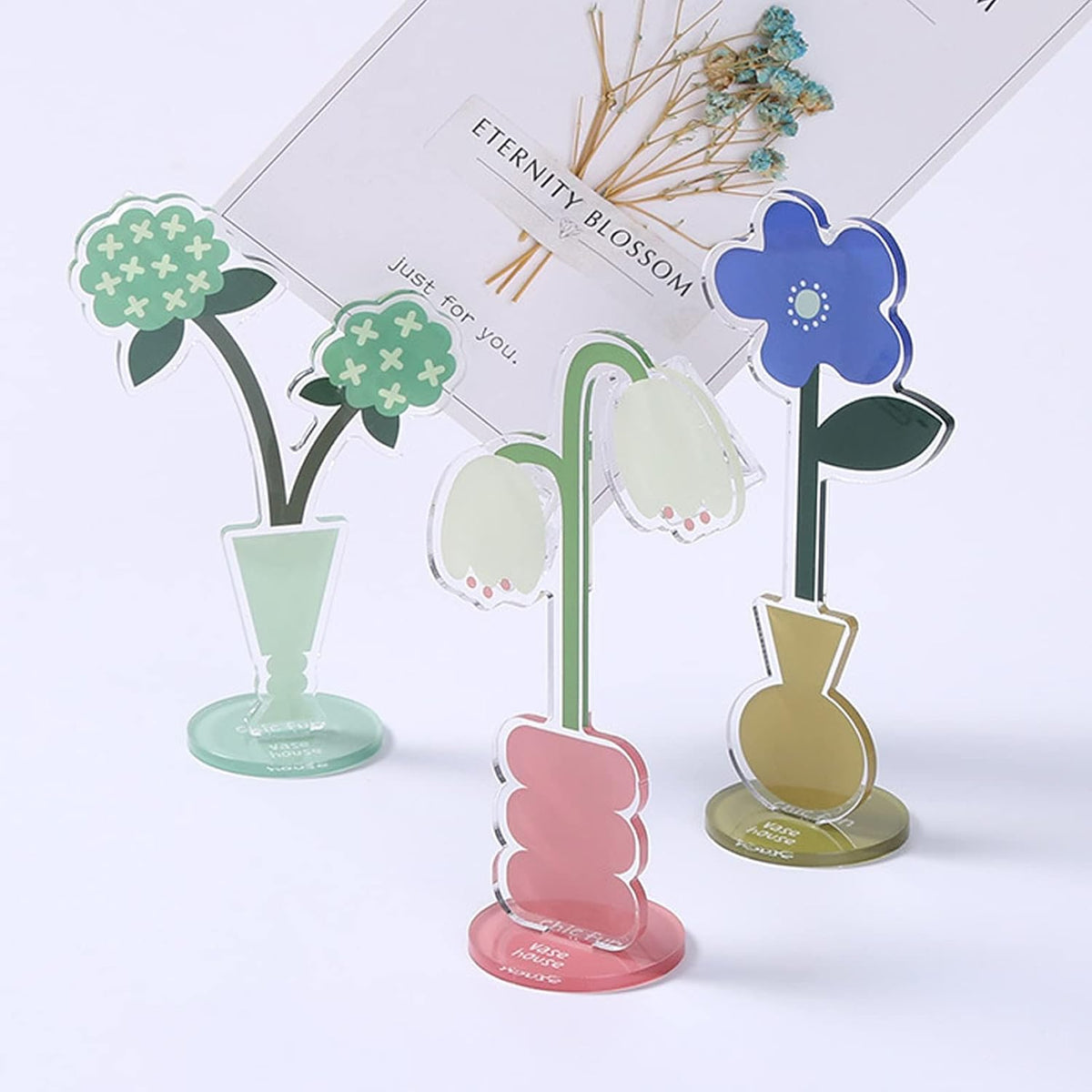 6 pcs Cute Flower Table Card Memo Holder Stand, Table Photo Display Clip Stand for Monmory Photo Picture Memo Cards Paper Note Postcards Wedding Number Card Display