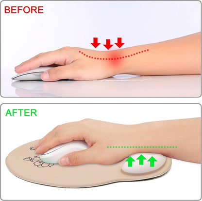 Ergonomic Mouse Pad with Wrist Rest Support,Gel Mouse Pads for Desk - Colors A