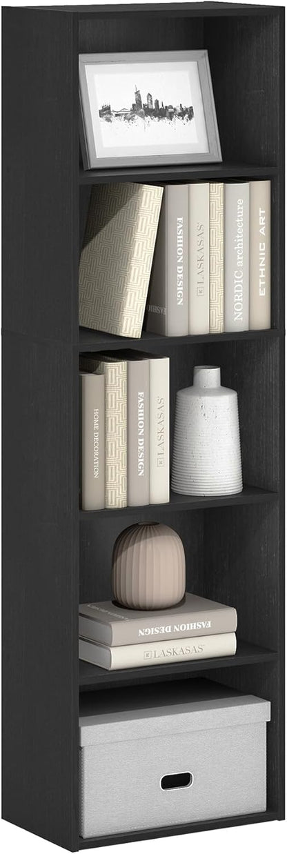 Furinno PASIR Book Shelf, 2-Tier Modern Bookshelf, Open Shelves Bookcase 9 x 12 x 21, Easy Assembly, for Living Room, Bedroom, Home Office, White