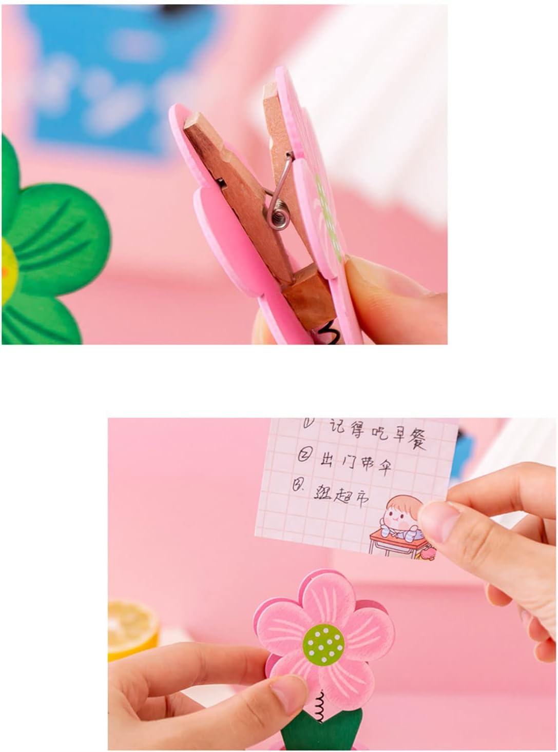 6 pcs Cute Flower Table Card Memo Holder Stand, Table Photo Display Clip Stand for Monmory Photo Picture Memo Cards Paper Note Postcards Wedding Number Card Display